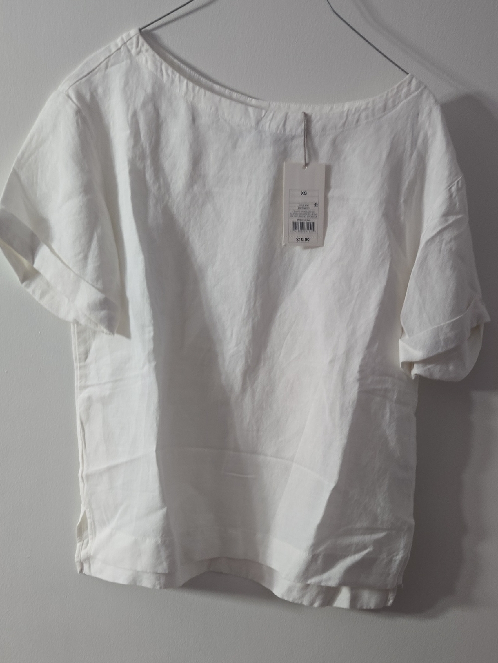 a new day White Short-Sleeve Linen-Blend Tee